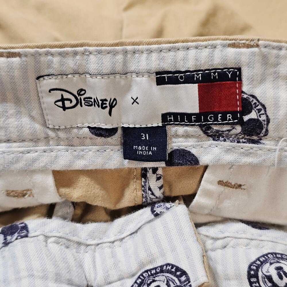 Disney X Tommy Hilfiger Mickey Mouse Flex Chino Shorts Beige Size 31 - Picture 5 of 12